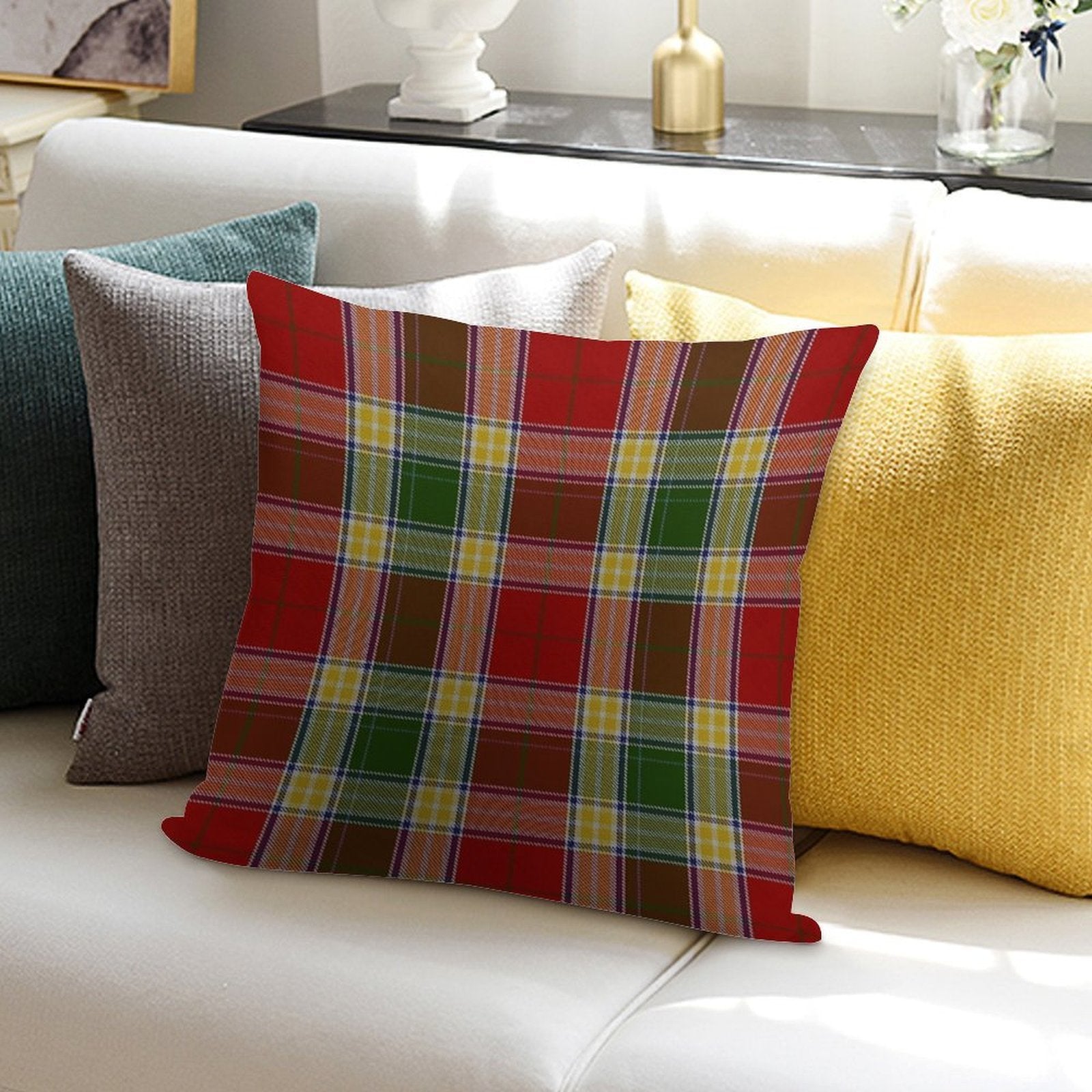 Clan Gibson Tartan Soft Ultra-Soft Texture Throw Pillow