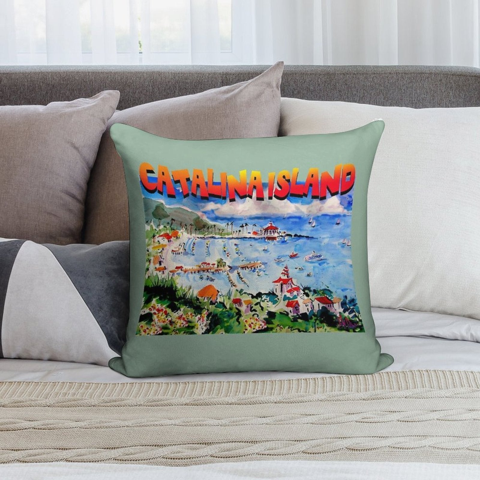 Catalina Island Soft Anti-Pilling Throw Pillow