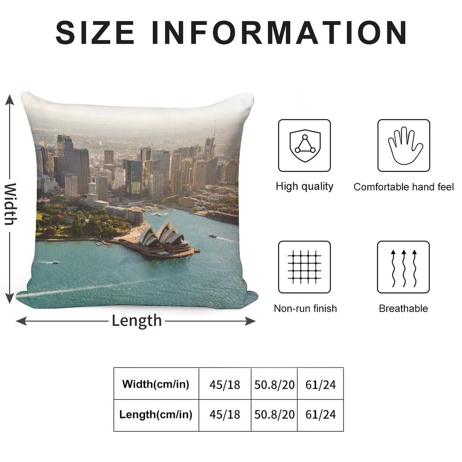 Sydney from The Sky Soft Multiple Sizes Throw Pillow
