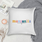 Manzanita Oregon Groovy Rainbow Pastel Lettering Soft Warmth Comfort Throw Pillow