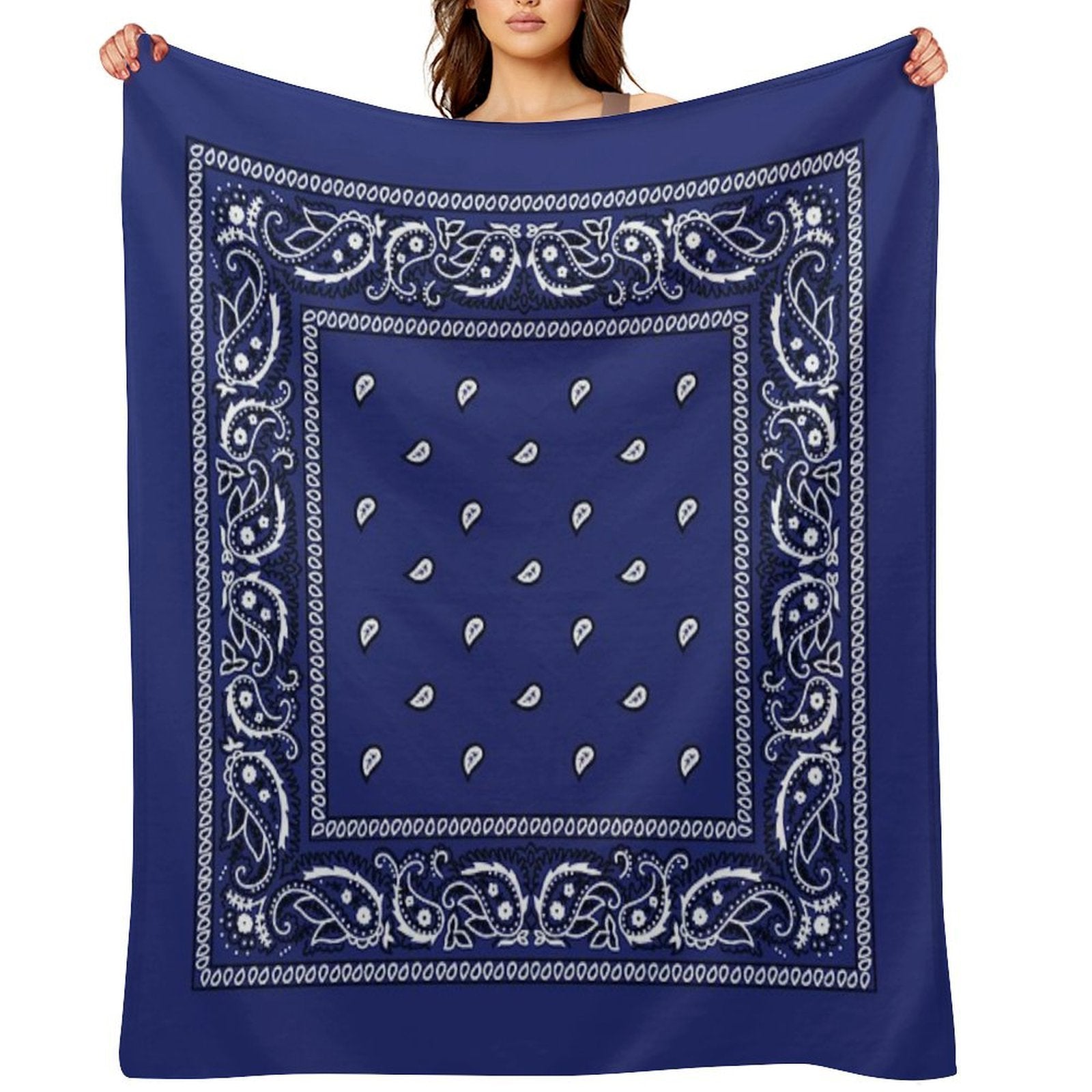 Bandana Doger Blue Durable Throw Blanket
