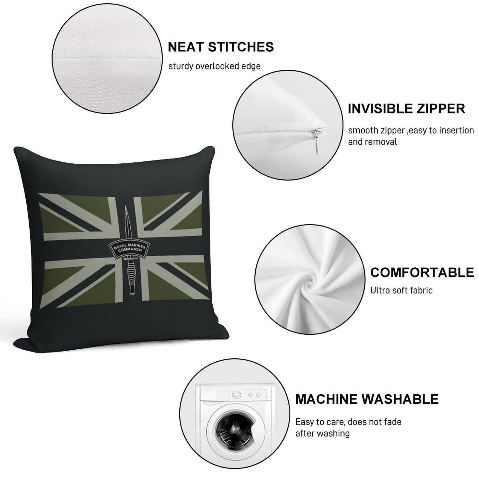 Royal Marines Commando Soft Multiple Sizes Throw Pillow