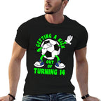 14 Year Old Happy 14th Birthday Soccer 14th Birthday  Cotton T-Shirt