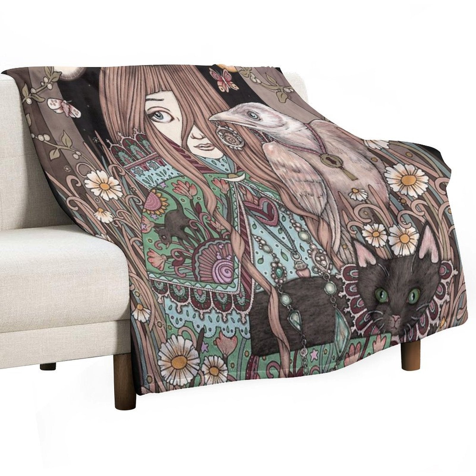 The High Priestess Premium Throw Blanket