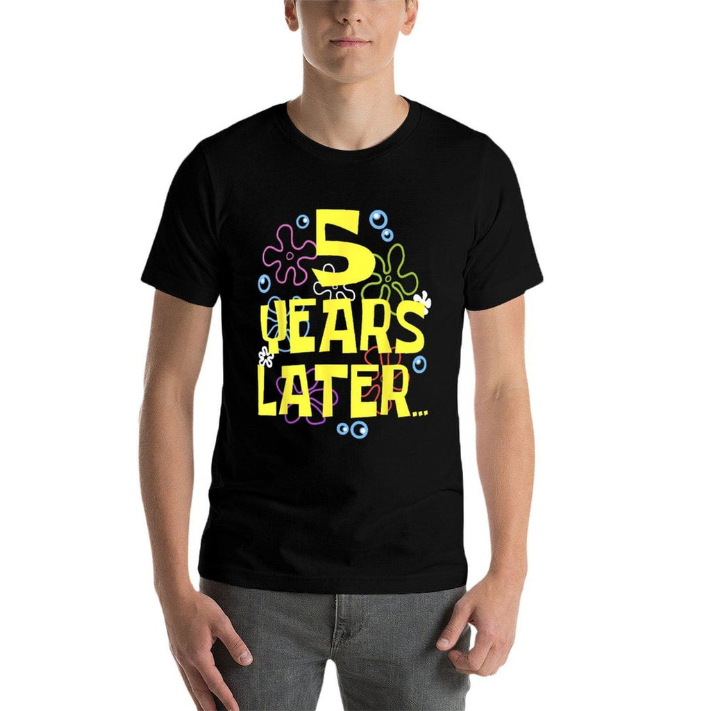 FIVE 5 YEARS LATER 5 Year Old Birthday Gifts for Girls Boy  Oversized Silhouette T-Shirt