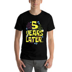 FIVE 5 YEARS LATER 5 Year Old Birthday Gifts for Girls Boy  Oversized Silhouette T-Shirt