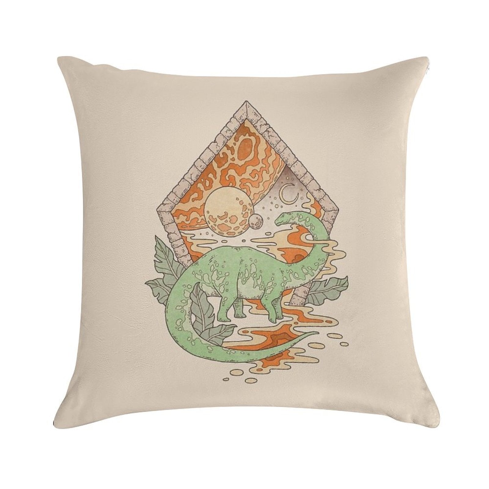 Aeon Archway Apatosaurus  Dinosaur Sci-Fi Space Art Soft Warmth Comfort Throw Pillow