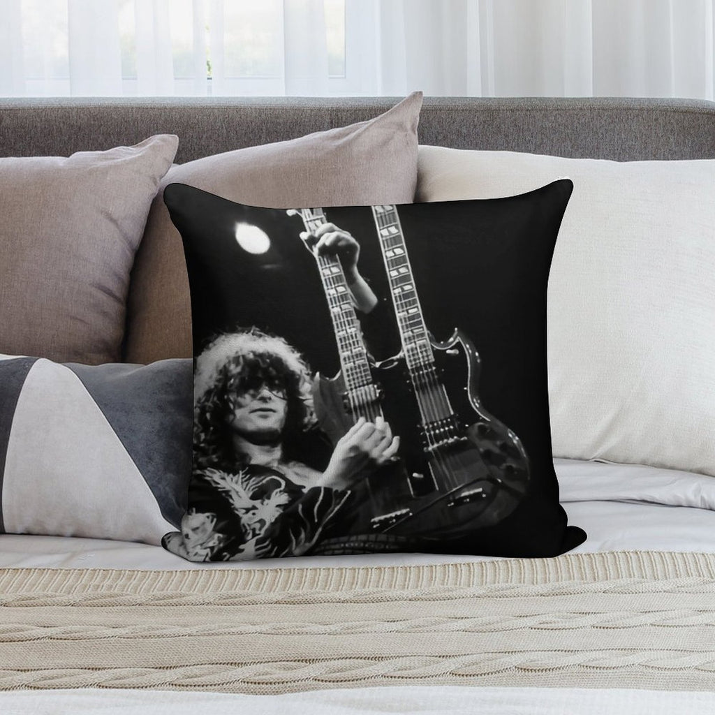 Jimmy Guitaris Poster Soft Hidden Zipper Throw Pillow