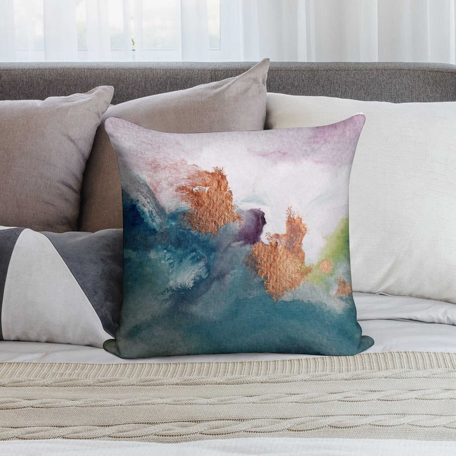 Abstract Birth Soft Home Decor Throw Pillow