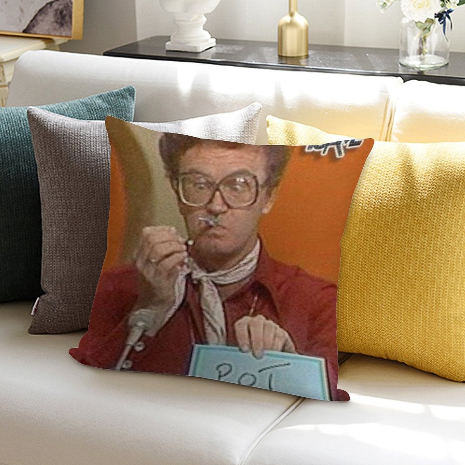 Charles Nelson Reilly Pot Soft Luxury Feel Throw Pillow