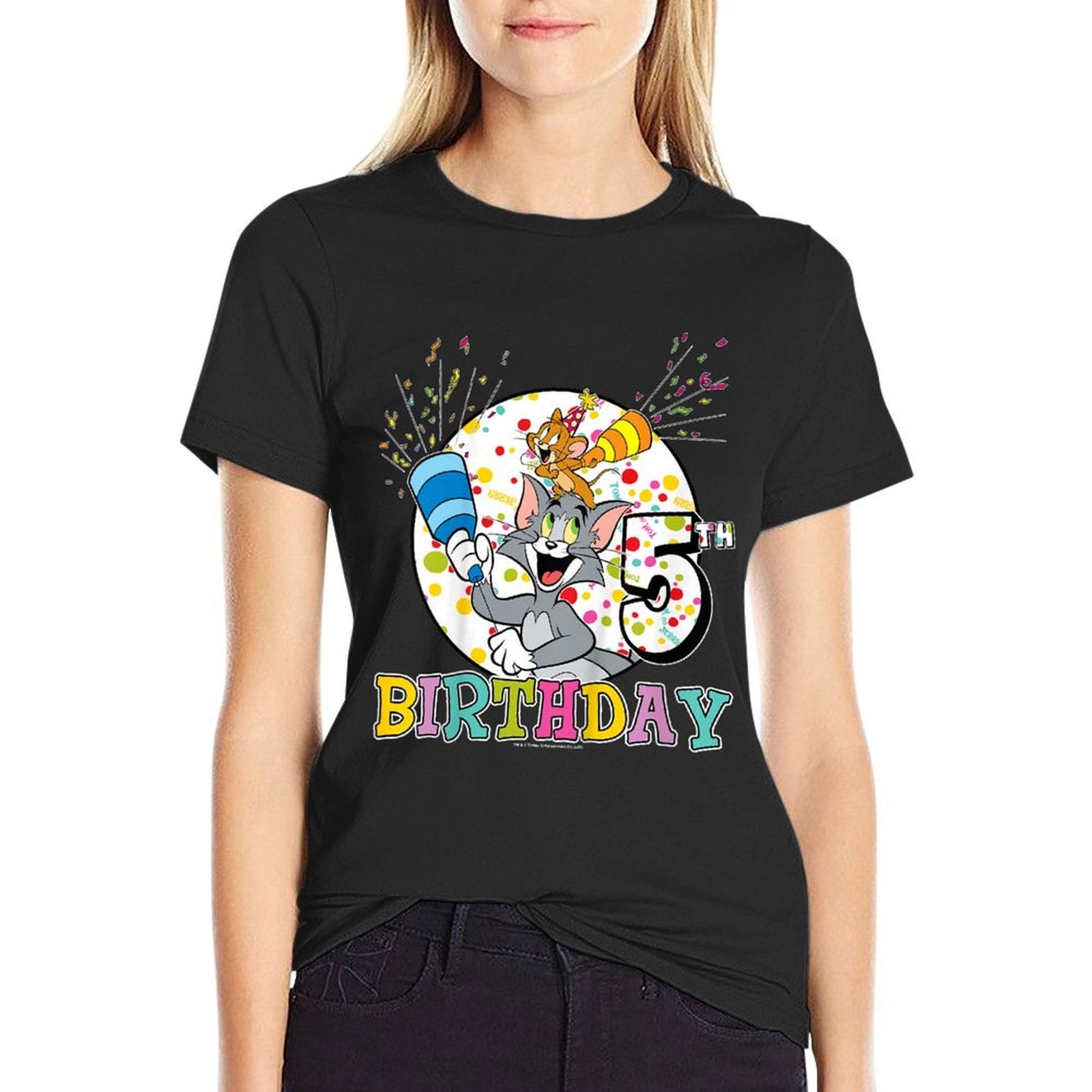 Tom And Jerry 5th Birthday Portrait  Lightweight T-Shirt