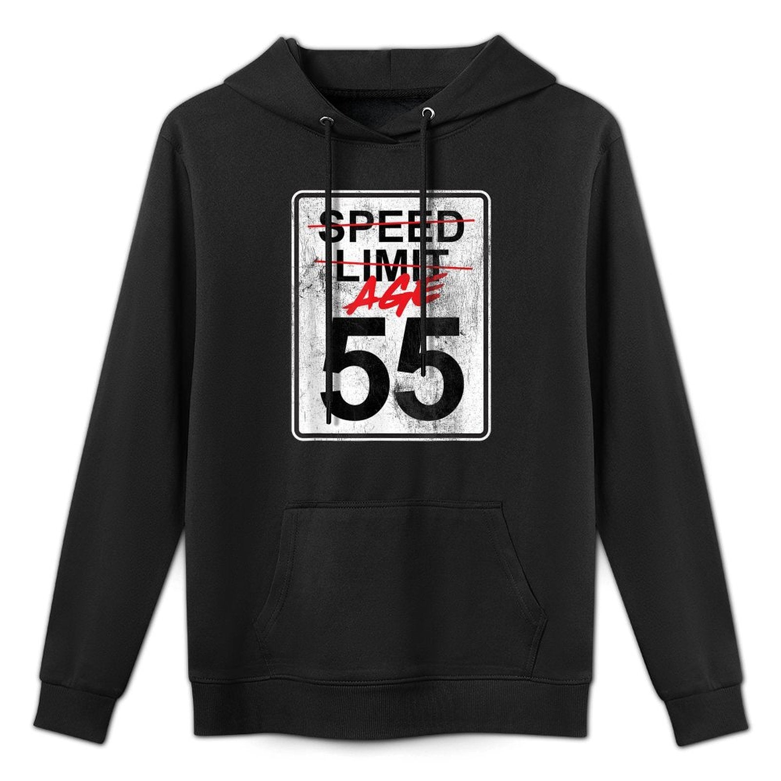 Speed Limit Sign Age 55 Funny 55th Birthday Design Layering Staple Hoodie