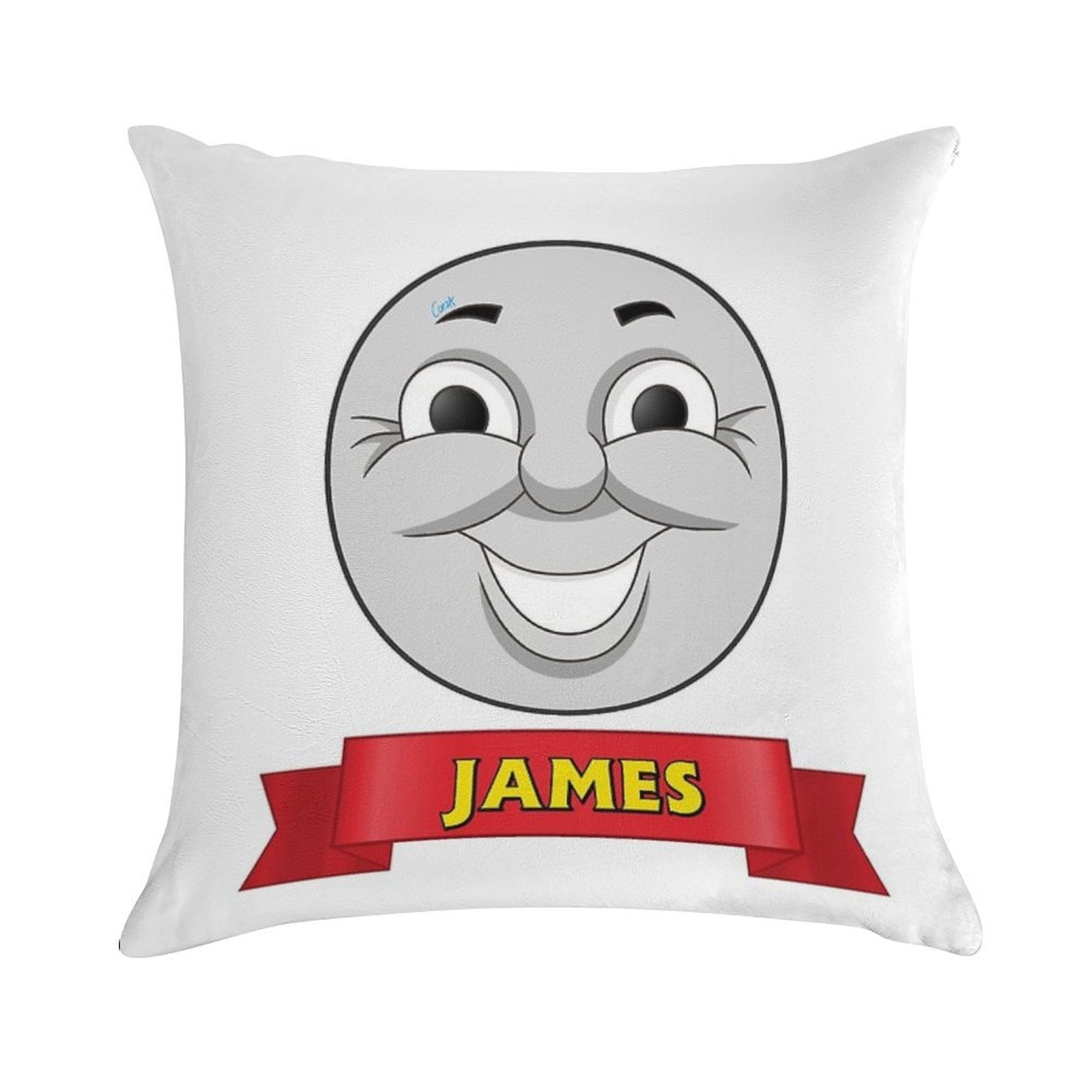James (name Ribbon) Soft Skin-Friendly Throw Pillow