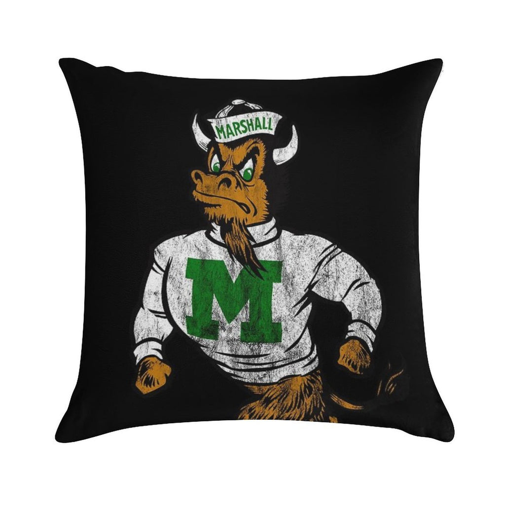 Vintage Marshall U. Retro Mascot Logo - Distressed Version Marco Soft Gift Ready Throw Pillow