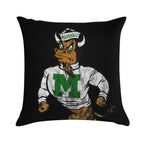 Vintage Marshall U. Retro Mascot Logo - Distressed Version Marco Soft Gift Ready Throw Pillow