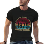 50 Year Old Gifts Vintage 1975 Limited Edition 50th Birthday  Rolled Sleeves T-Shirt
