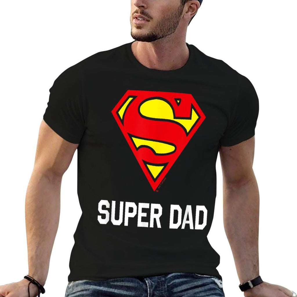 DC Comics Superman Fathers Day Super Dad Logo  Heathered Texture T-Shirt