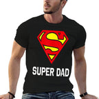DC Comics Superman Fathers Day Super Dad Logo  Heathered Texture T-Shirt