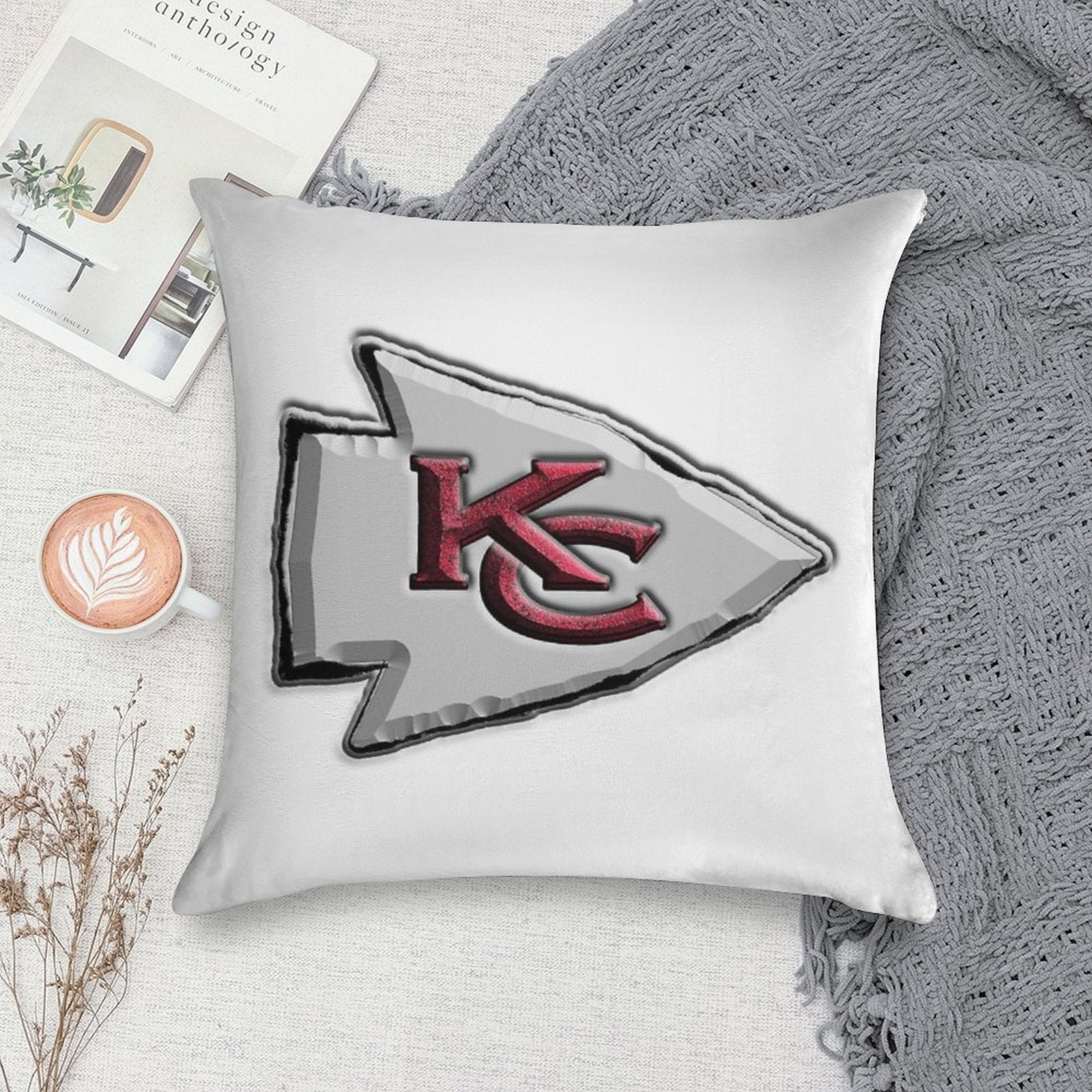 Basic Kansas City Chiefs Logo Soft Multiple Sizes Throw Pillow