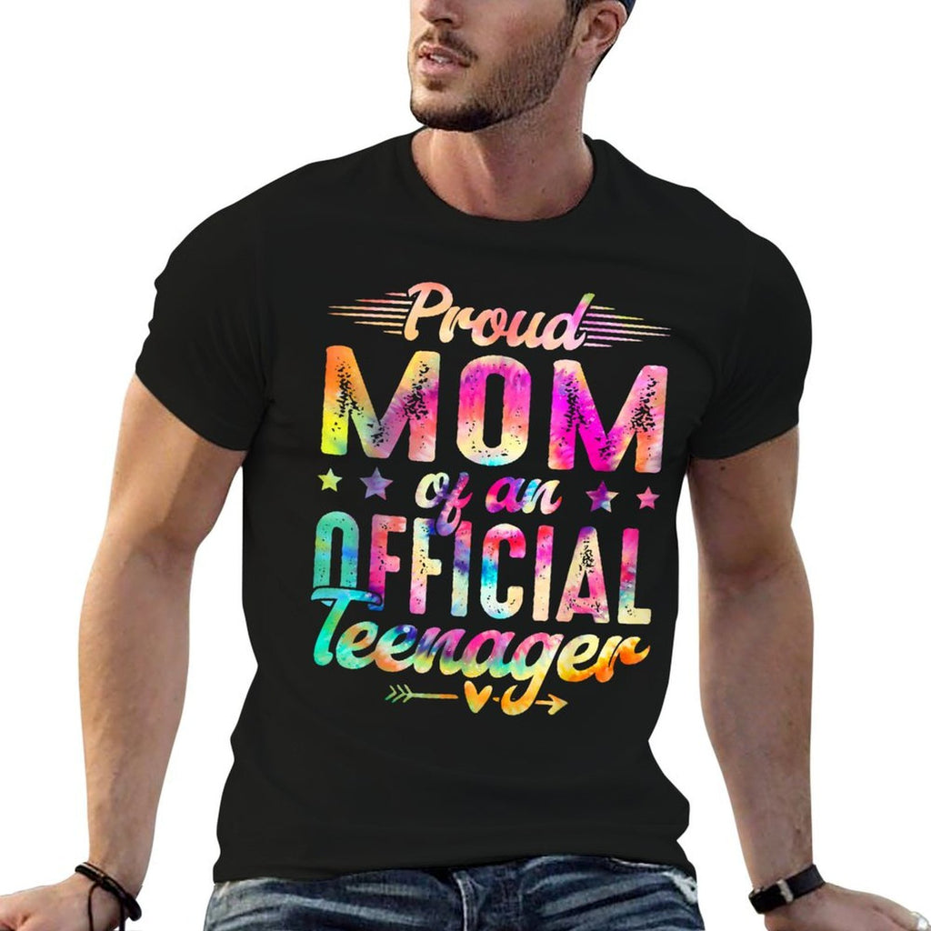 13 Years Old Proud Mom Officialnager 13th Birthday  Ribbed Collar T-Shirt