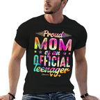 13 Years Old Proud Mom Officialnager 13th Birthday  Ribbed Collar T-Shirt