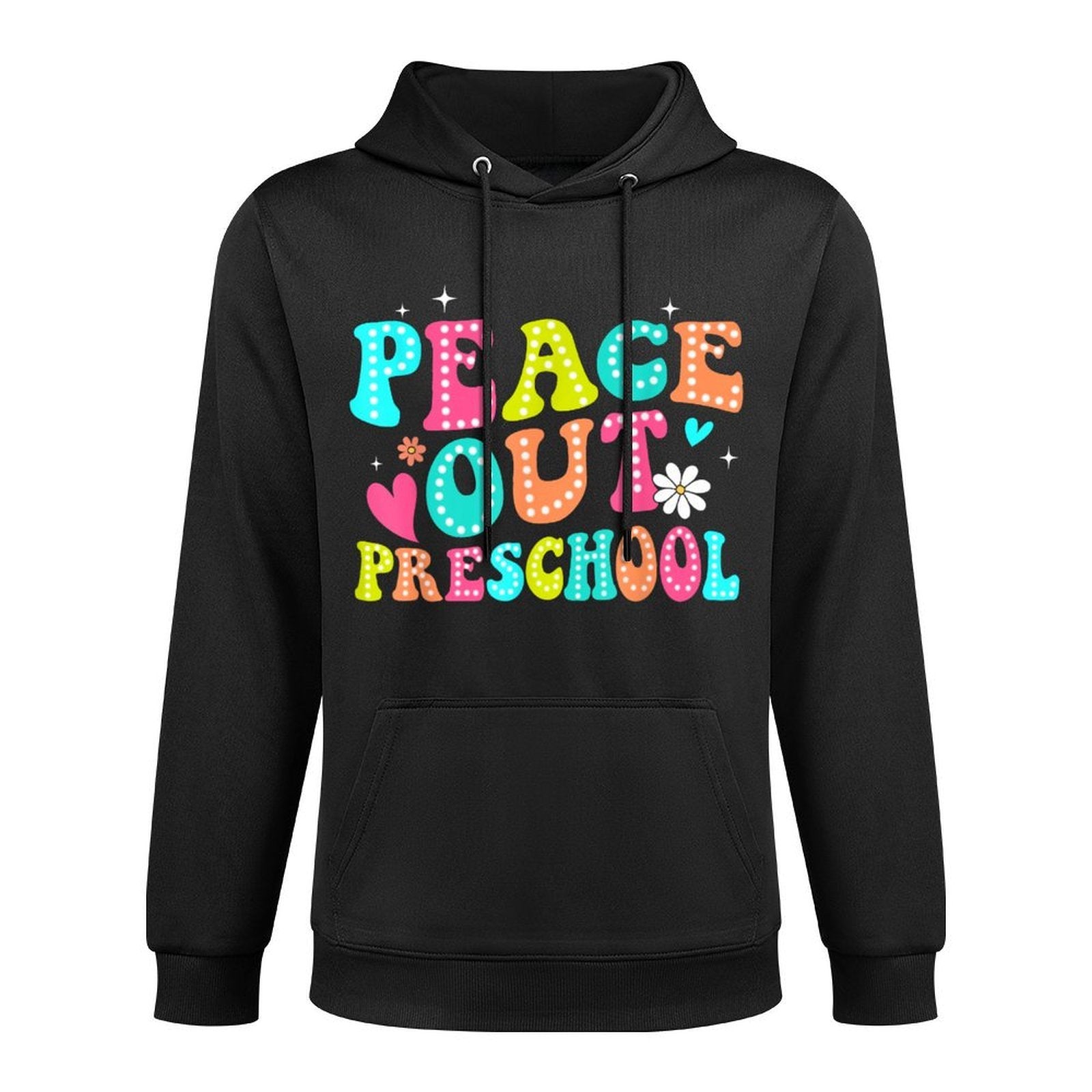 Peace Out Preschool Retro Graduation Last Day Of School Relaxed Fit Hoodie