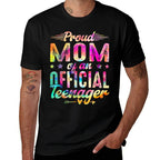 13 Years Old Proud Mom Officialnager 13th Birthday  Ribbed Collar T-Shirt