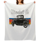 Vintage Model A Car, 1930 Model A Coupe Vintage American Car Plush Throw Blanket