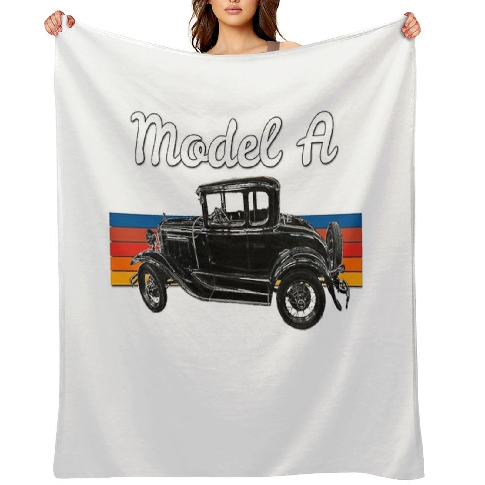 Vintage Model A Car, 1930 Model A Coupe Vintage American Car Plush Throw Blanket