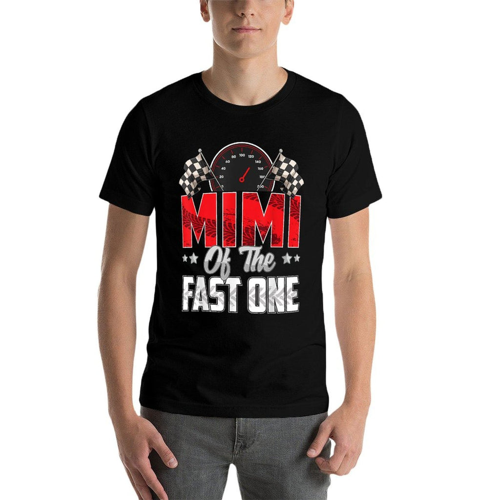 1 Year Old Racing Car Fast One Birthday 1st Family Mimi  Stretchy T-Shirt