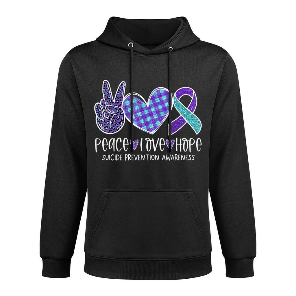 Suicide Prevention Awareness Leopard Heart Peace Love Hope Easy Care Hoodie