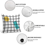 Cute Memphis Grid Soft Reinforced Edging Throw Pillow