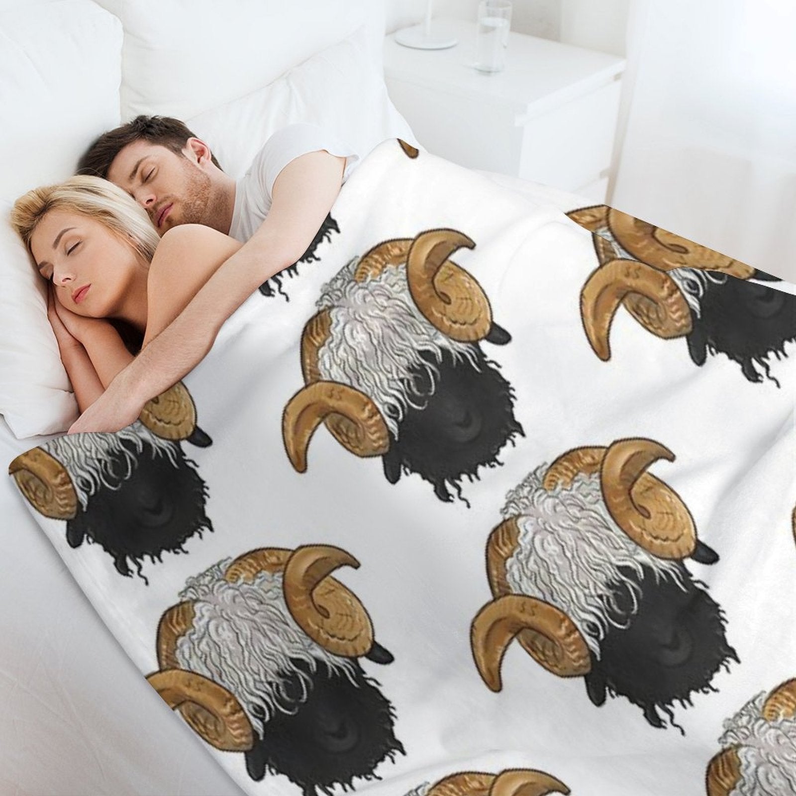 Valais Blacknose Sheep Wrinkle-free Throw Blanket