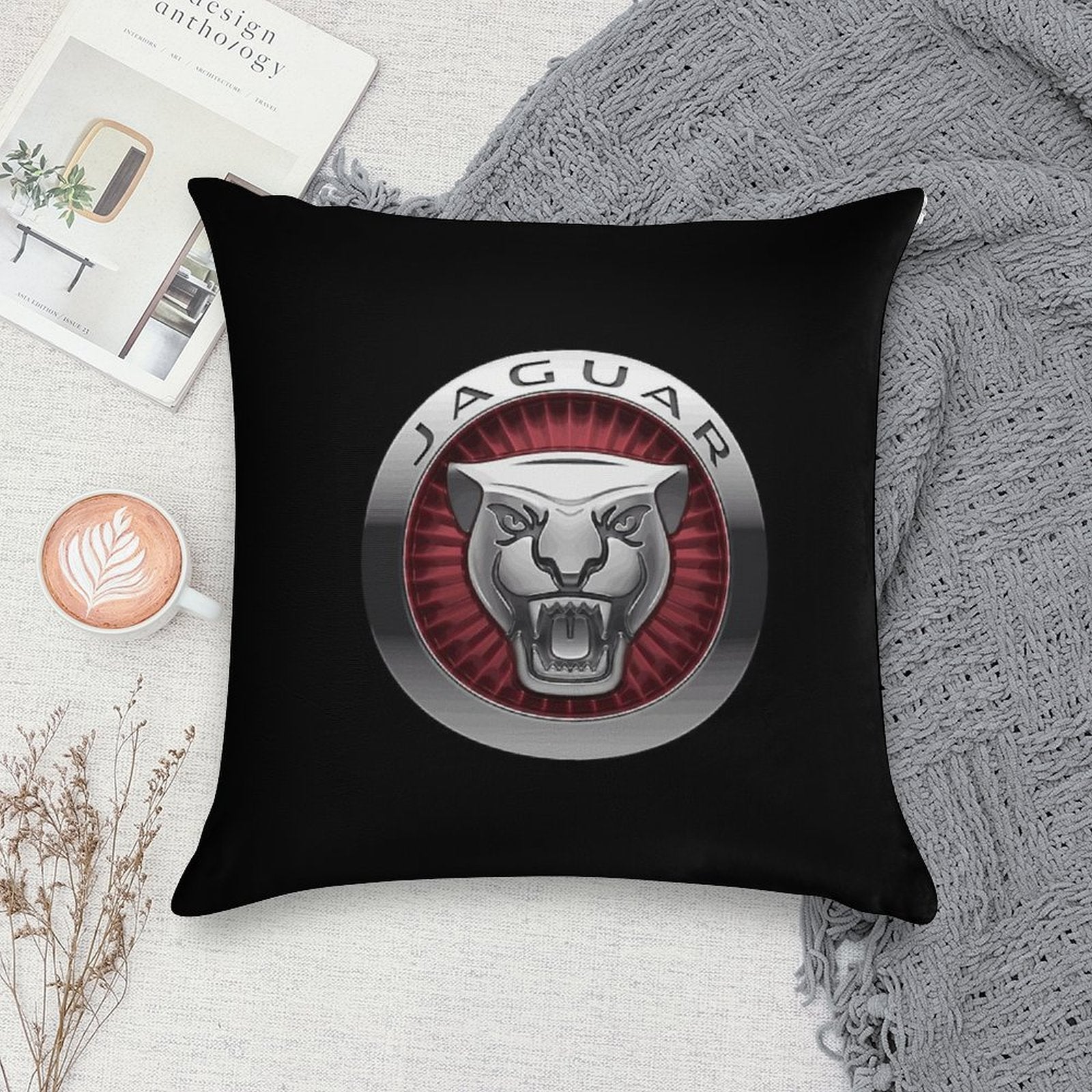 Jaguar Cars Soft Fade-Resistant Throw Pillow