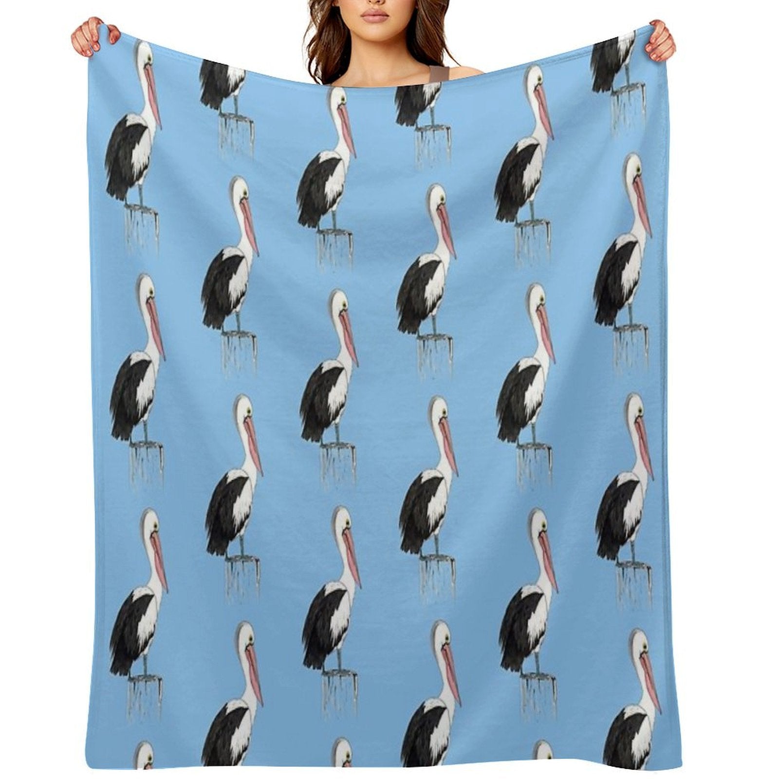Australian Pelican Travel-friendly Throw Blanket