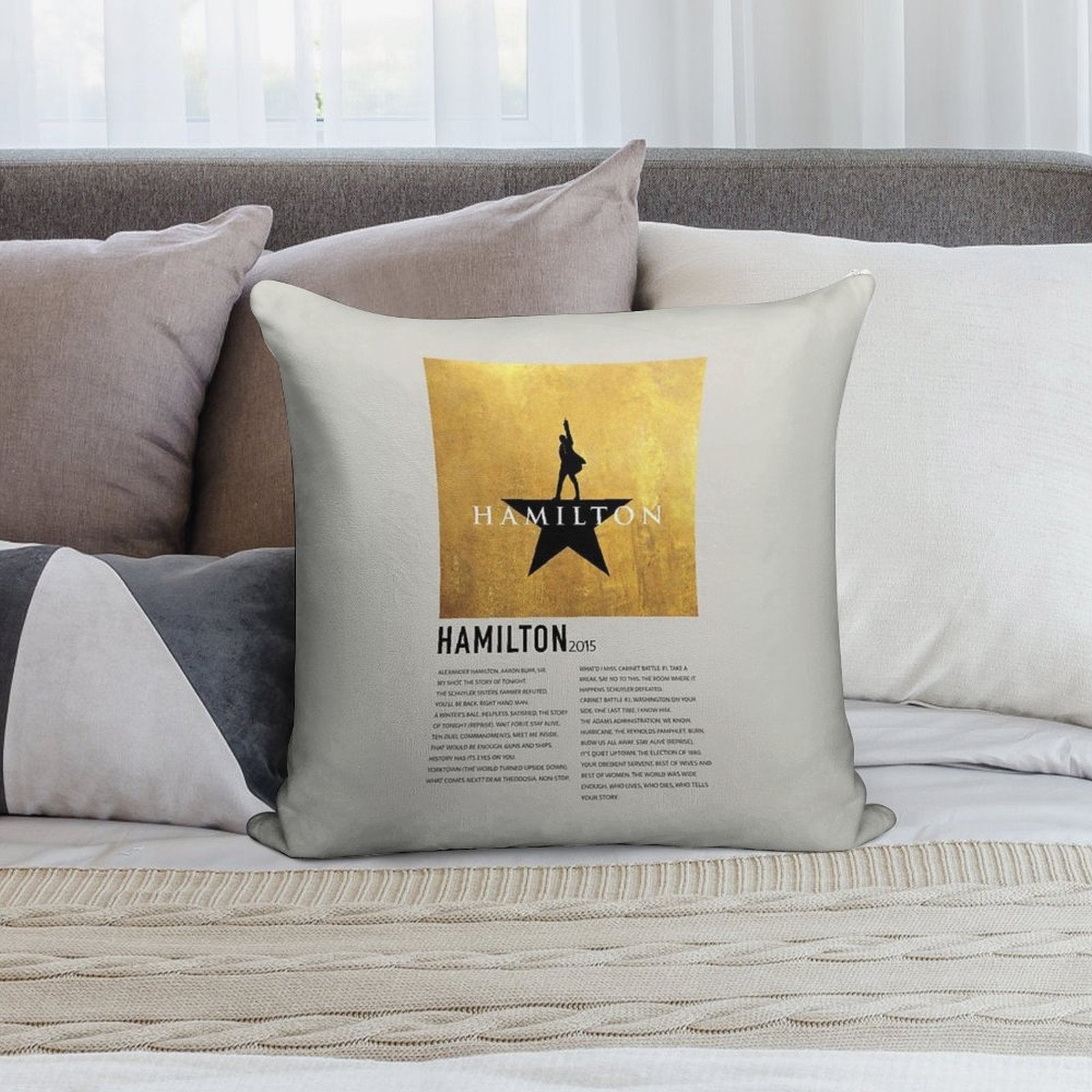 Hamilton Musical Soundtrack Soft Multiple Sizes Throw Pillow