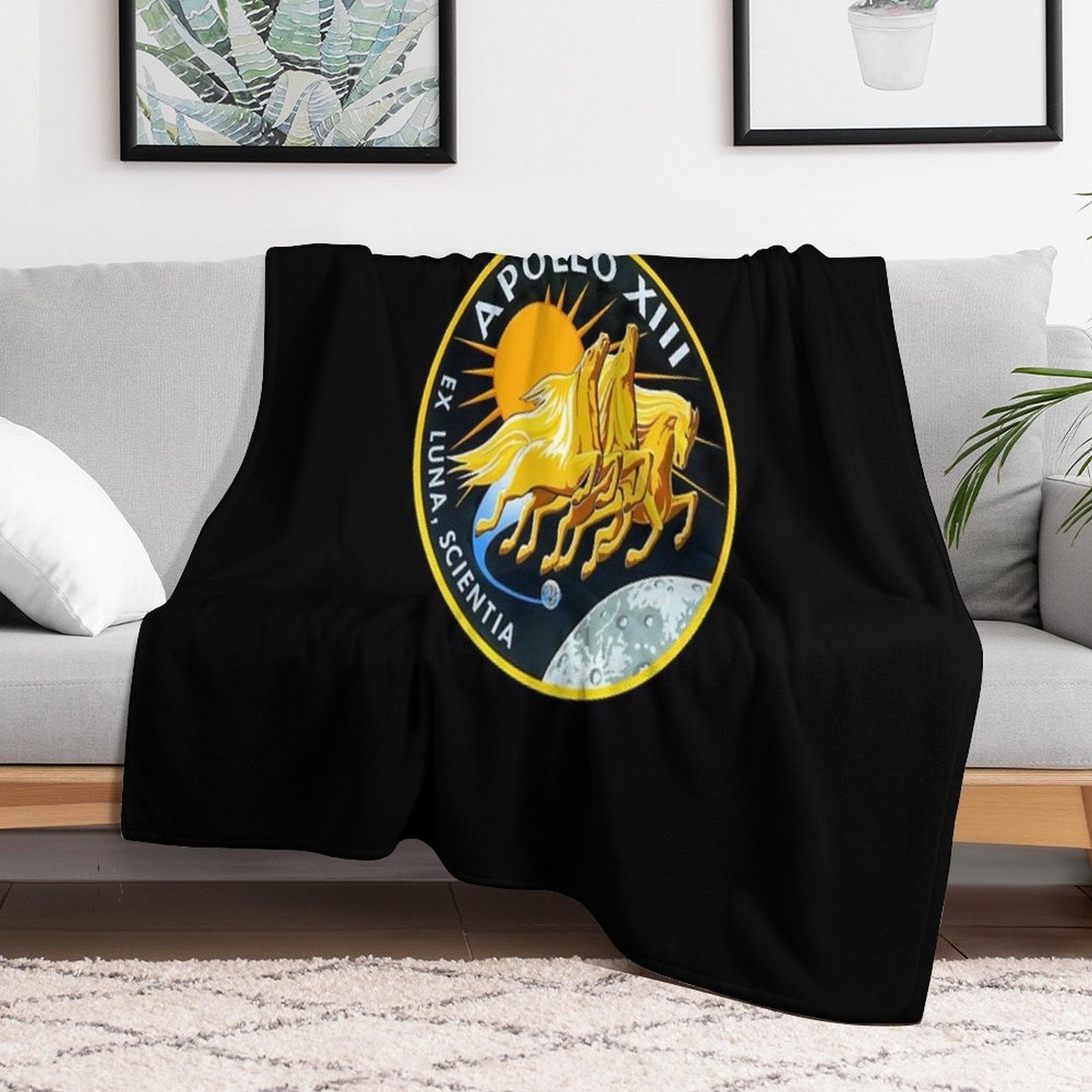 Apollo 13 Mission Patch Plush Throw Blanket