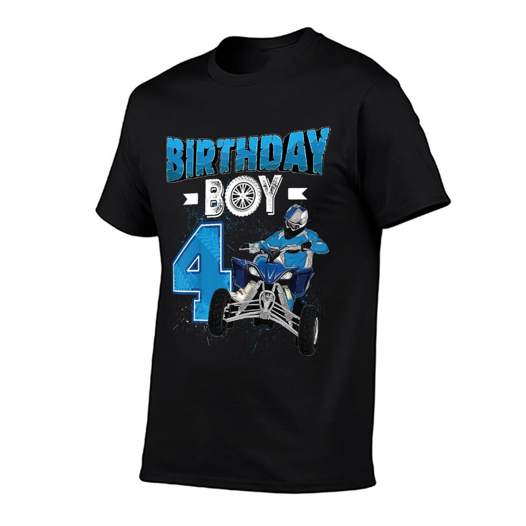 Kids 4 Year Old Quad ATV Four Wheeler 4th Birthday Boy  Summer-ready Fabric T-Shirt