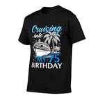 75 Years Old Birthday Cruising Into My 75th Birthday Cruise Comfortable T-Shirt