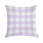 Pastel Purple Gingham Pattern (Large Wide Print) Soft Shrink-Resistant Throw Pillow