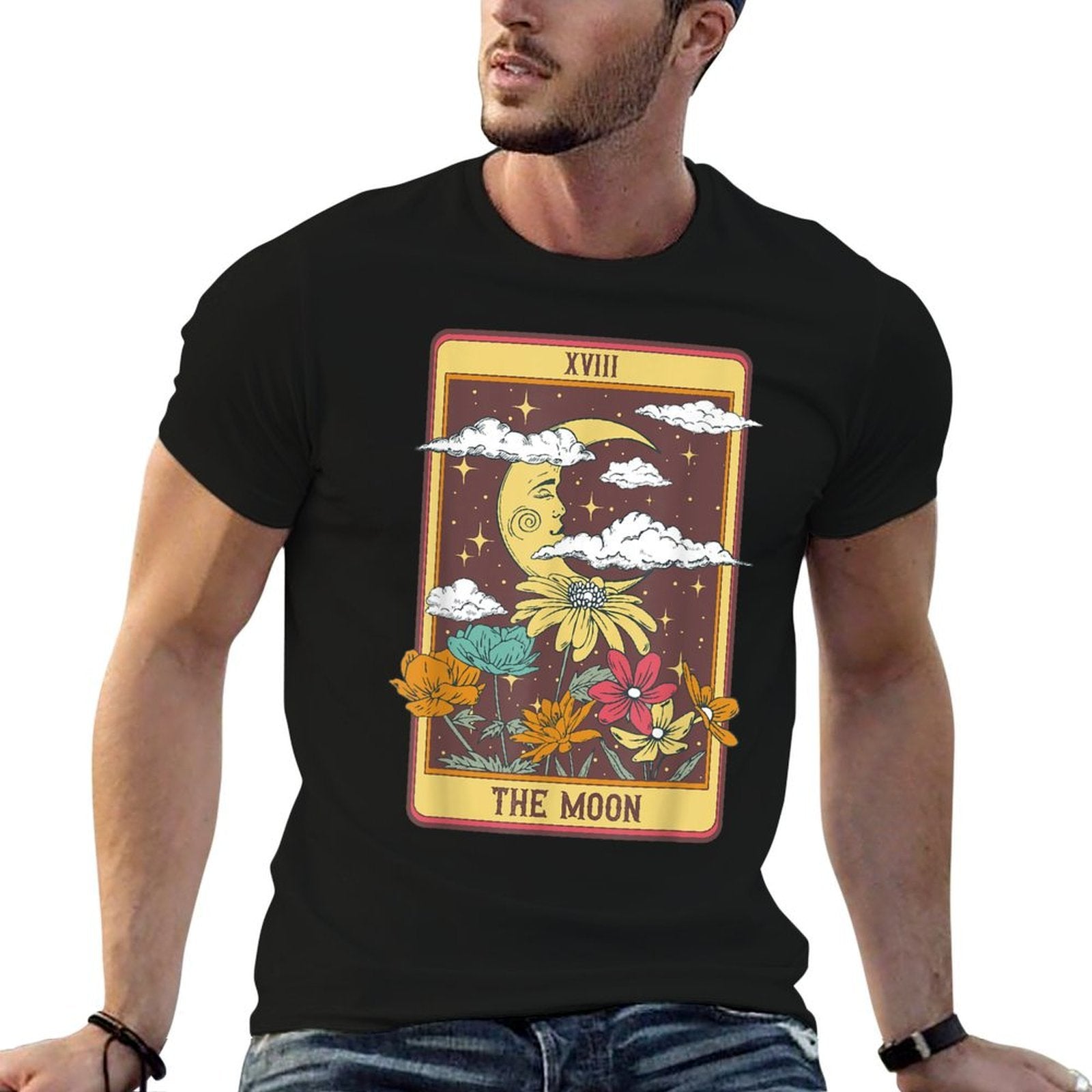 The Moon Tarot Card  Summer-ready Fabric T-Shirt