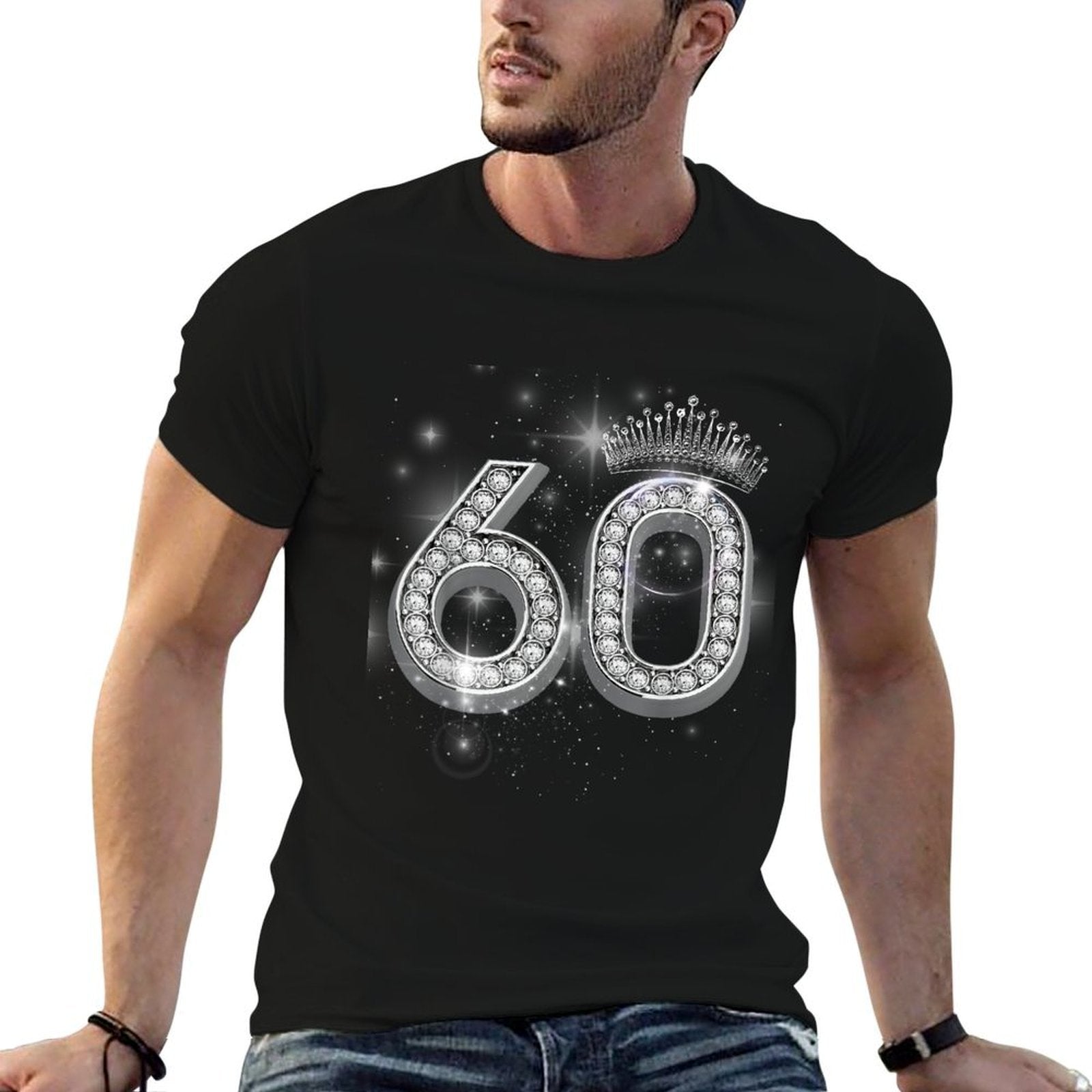 60th Birthday Queen Women Diamond Crown 60 Year Old Gifts  Tagless Design T-Shirt