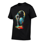 Colorful Headphones Music Lover Gifts Musican Music DJs  Graphic-printed T-Shirt
