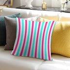 Pastel Pink Blue Stripes Soft Shrink-Resistant Throw Pillow