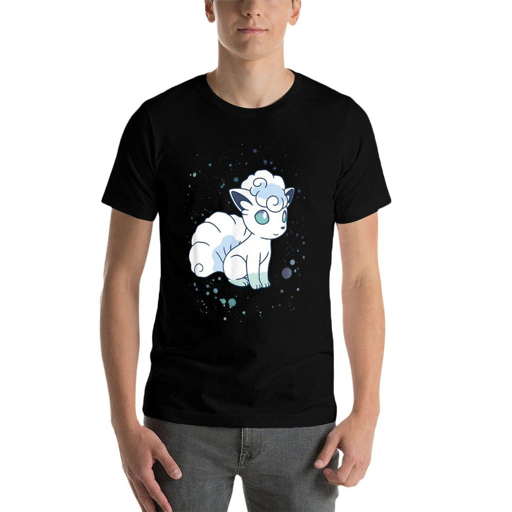 Pokémon Alolan Vulpix Winter Watercolor Portrait  Cotton T-Shirt