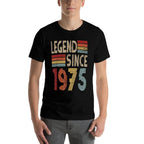 Legend Since 1975 Vintage 50th Birthday Retro 50 Year Old  Stretchy T-Shirt