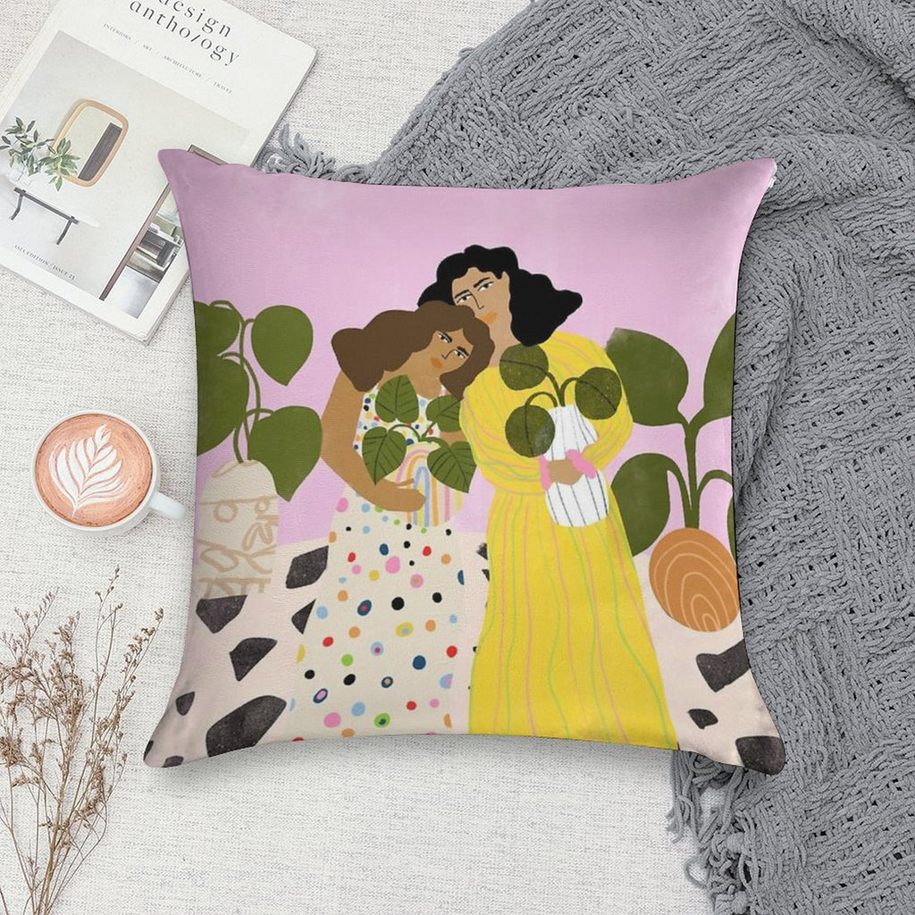 No Thanks, We Have Plants Soft Shrink-Resistant Throw Pillow