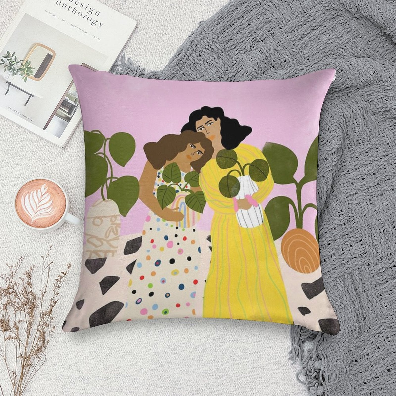 No Thanks, We Have Plants Soft Shrink-Resistant Throw Pillow