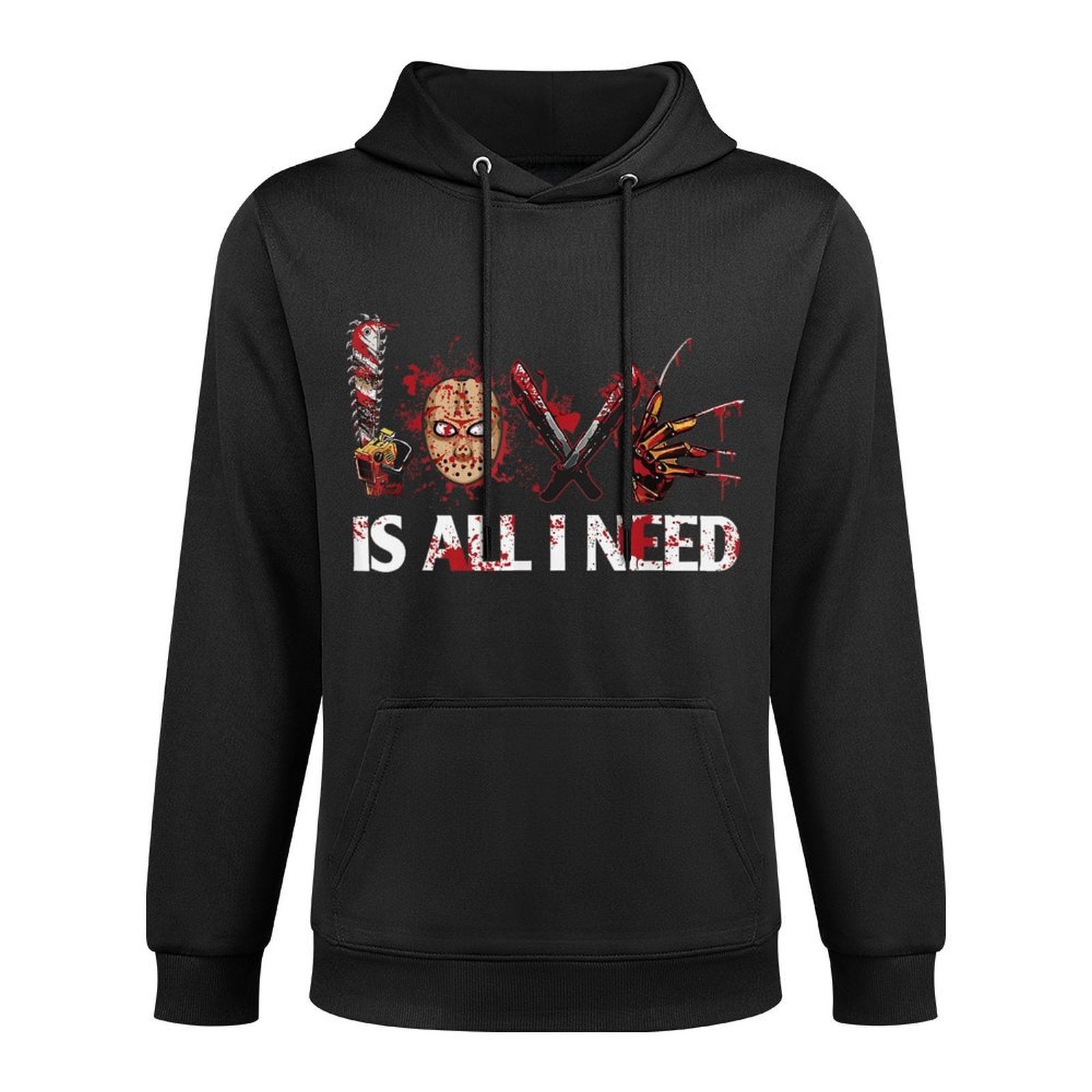 Love Retro All I Funny Need Halloween Scary Horror Movies Breathable Fabric Hoodie
