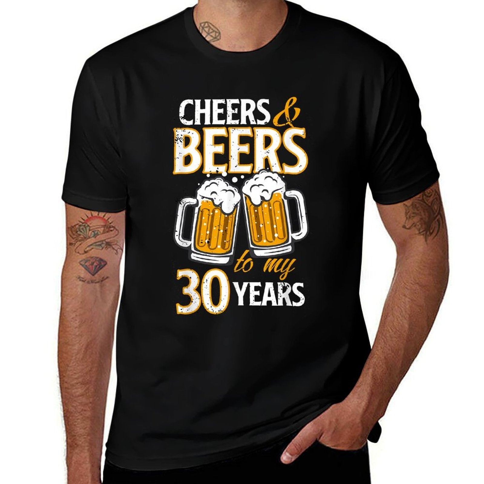 Cheers And Beers To My 30 Years Birthday Gift  Wrinkle-resistant T-Shirt